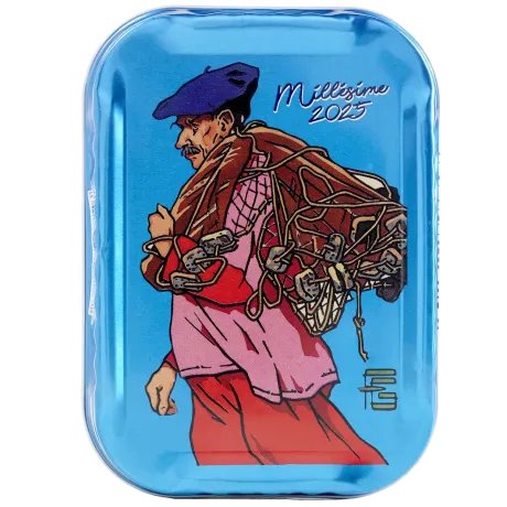 Sardines à l'ancienne à l'huile d'olive millésimées 2025 Géo-Fourrier le pêcheur sardinier - la boîte de 115 g