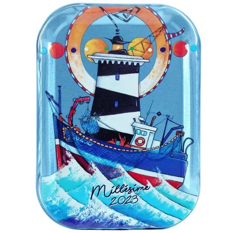 Sardines à l'ancienne à l'huile d'olive millésimées 2023 Ramine Phare noir blanc
