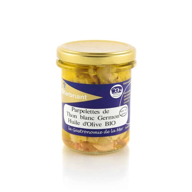 Parpelettes (Filets de Thon) de Germon à l’huile d’olive Bio (Sans Sel Ajouté) - certifié pêche MSC