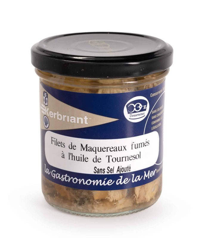 Filets de maquereaux fumés à l’huile de tournesol - 200g - (Sans sel ajouté)