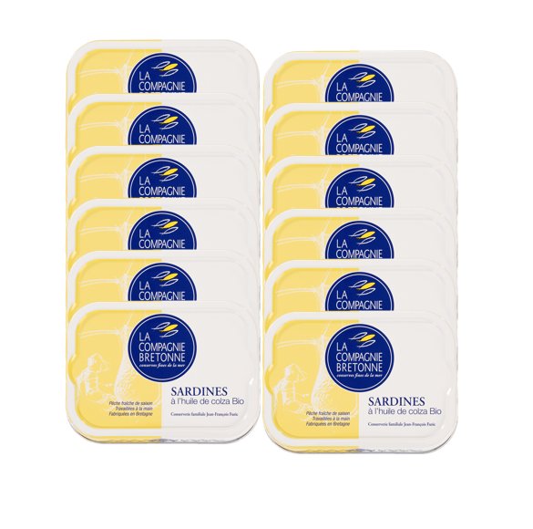Sardines à l’huile de tournesol Bio (lot de 12)