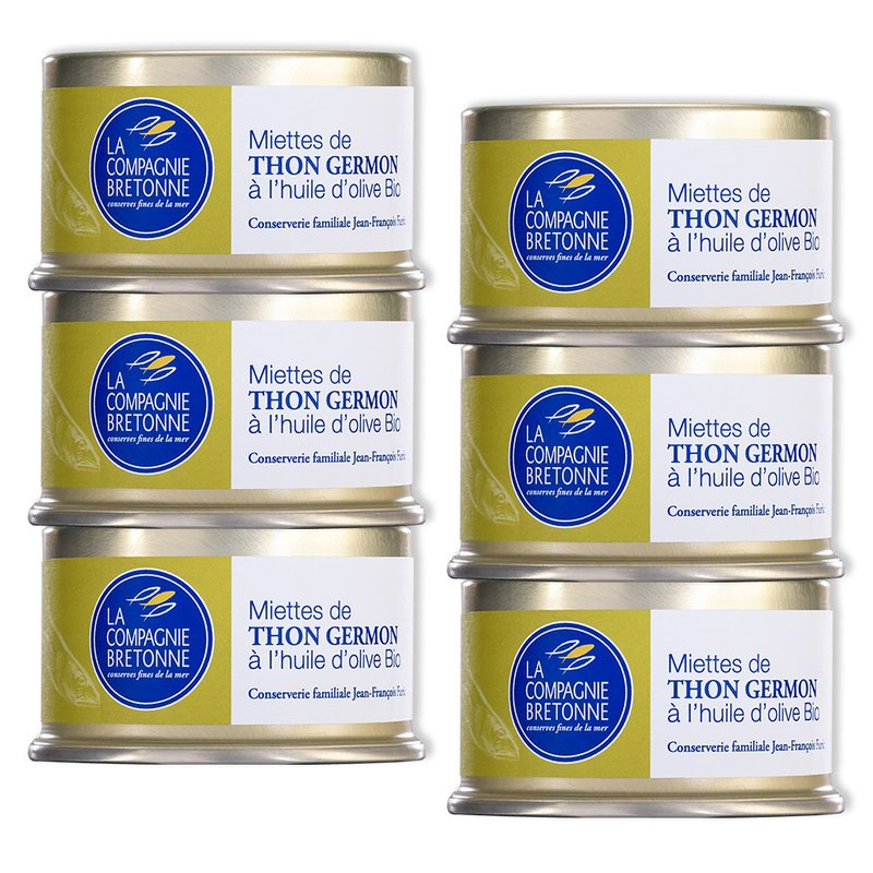 Miettes de Thon blanc Germon à l’huile d’olive Bio 135g (lot de 6)