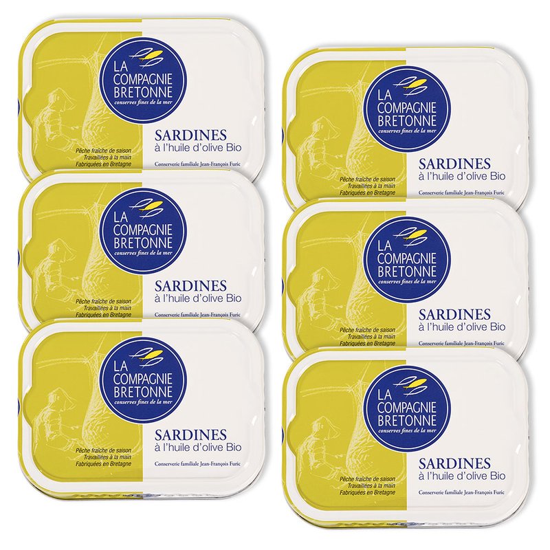 Sardines à l’huile d’olive Bio (lot de 6)