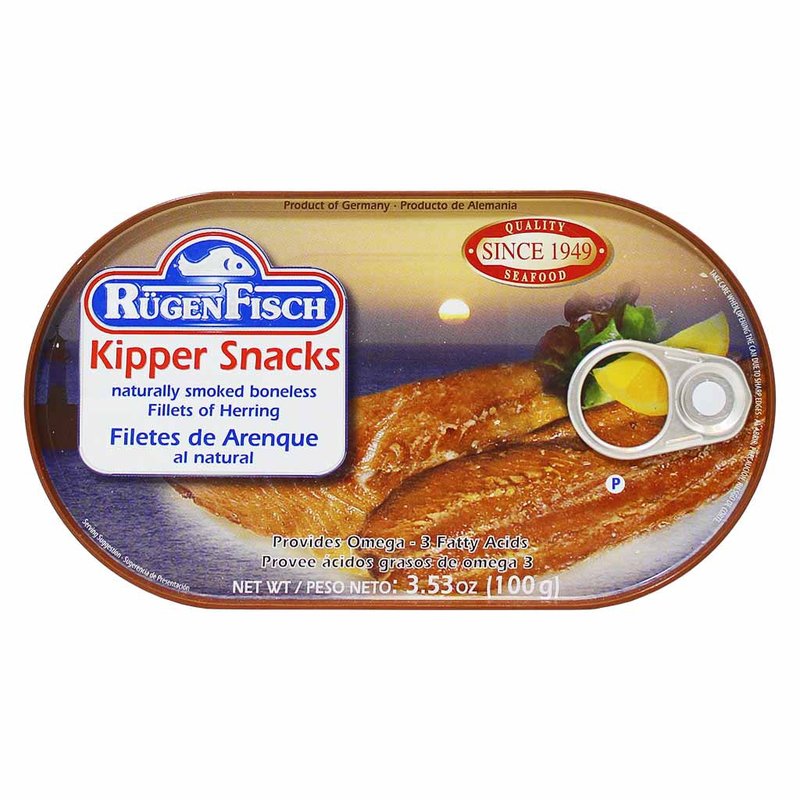 Kipper Snacks Smoked Herring Fillets, 3.53 oz (100 g)