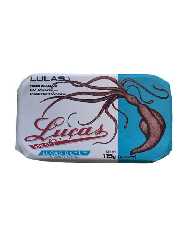 Luças Stuffed Squid in Mediterranean Sauce