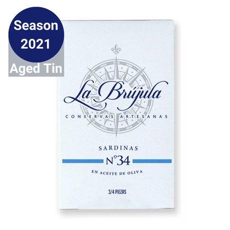 Aged Sardines in Olive Oil (No.34) -BRUJULA