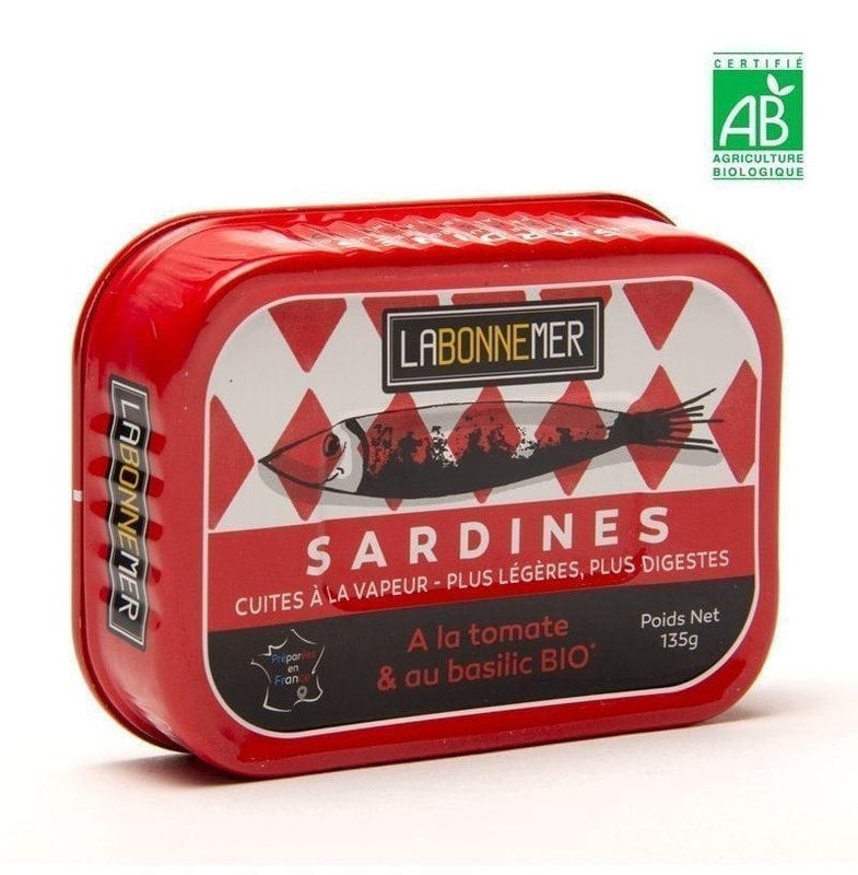 Sardines tomate et basilic BIO – La Bonne Mer