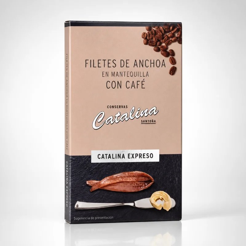 Octavillo anchoas catalina mantequilla con café