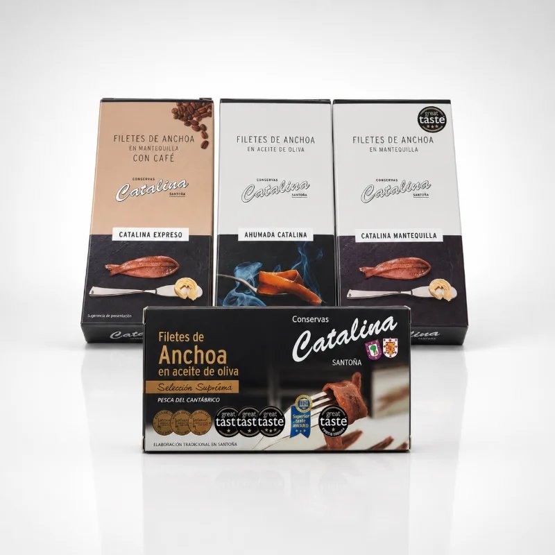 Octavillos Anchoas Catalina – Surtido Gourmet de 4 Sabores
