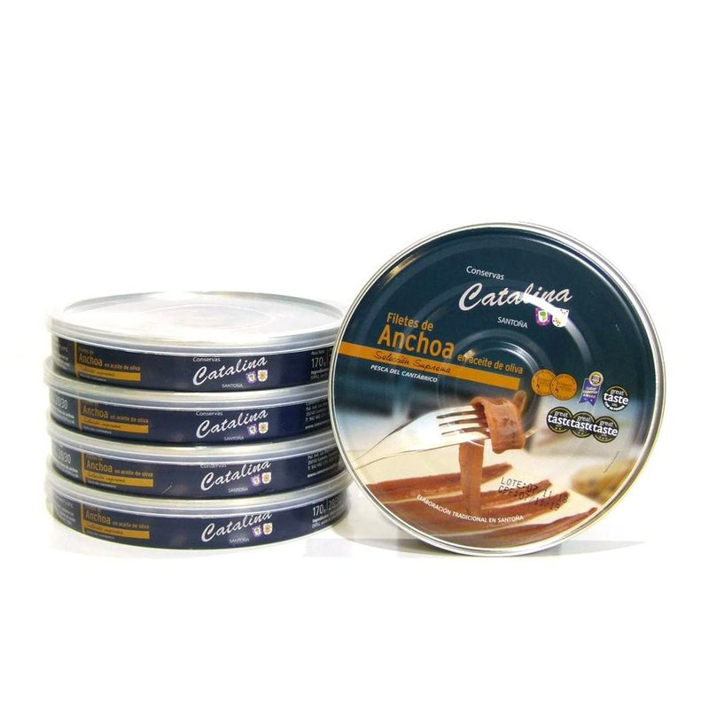 Oferta ahorro 5 latas de anchoas Catalina 180 gramos en aceite de oliva