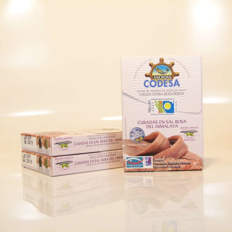 Anchoas del Cantábrico Codesa con sal rosa del Himalaya pack ahorro 3 octavillos
