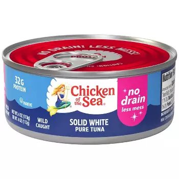 No Drain Solid White Albacore Tuna - 4oz: Wild Caught