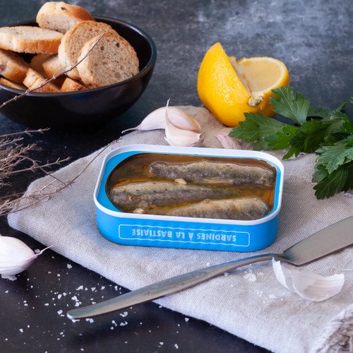 Wild Caught Bastia Style Sardines with Garlic, Parsley, & Lemon Tinned Fish