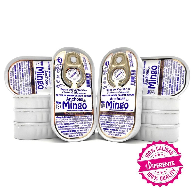 OFERTA 10 octavillos anchoas de Conservas Mingo