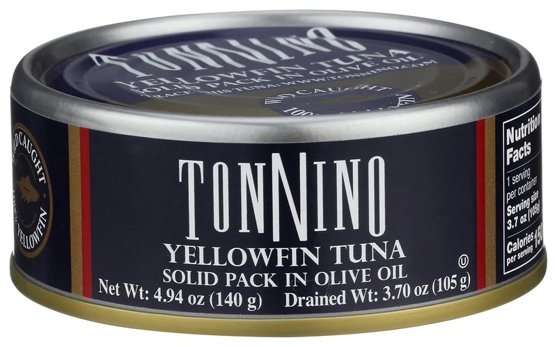 Tonnino Yellowfin Tuna Solid Pack in Olive Oil – 4.94 oz